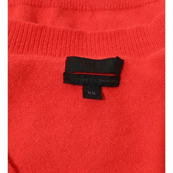 J CREW Collection XS Vibrant Pink Italian Cashmere V Neck Pullover Sweater - Picture 4 of 4